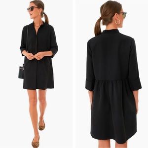 Tuckernuck Black Stretch Crepe Royal Shirt Dress